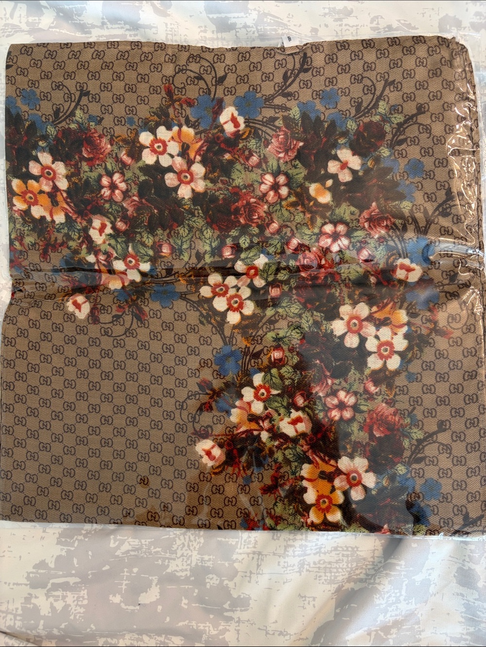 Luxury Floral Print Bedding Sham - Brown Floral